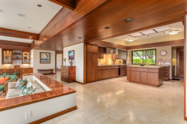 View from Dining Area into Modern Gourmet Kitchen.