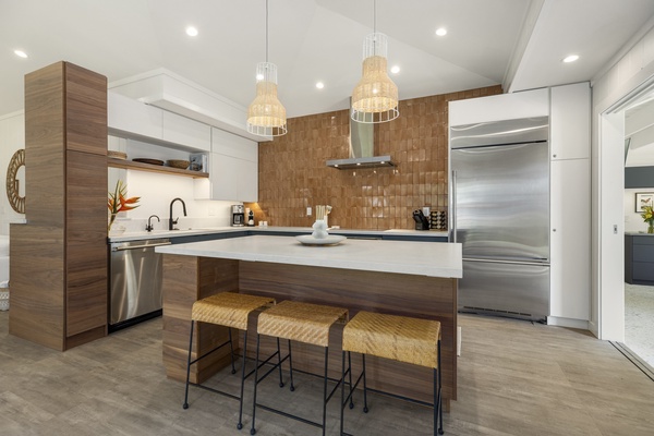 Modern and fully appointed kitchen makes meals a breeze