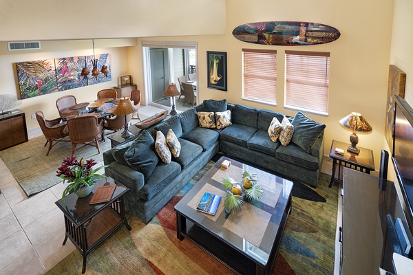 View of the living room from upstairs