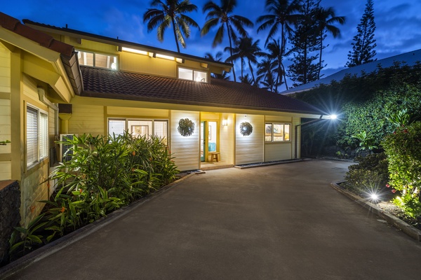 Front of home at twilight