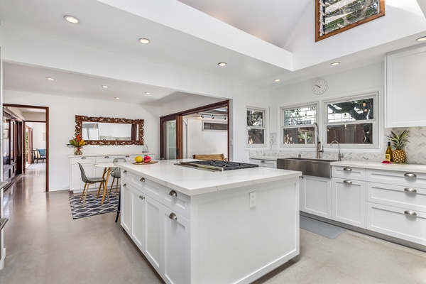 Newly remodeled kitchen with top of the line appliances.