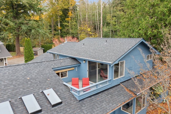 Aerial shot of the private deck