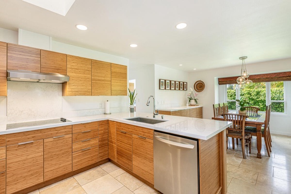 Kitchen with stainless steel appliances