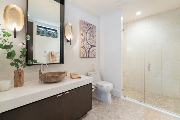 Guest bathroom with walk-in shower