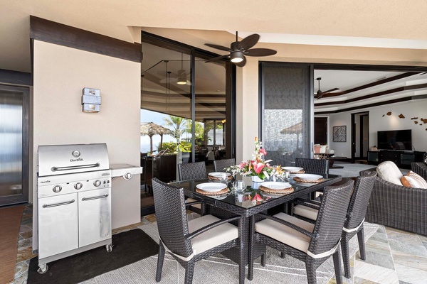 Savor sumptuous meals in the outdoor dining for 6, just steps from the kitchen