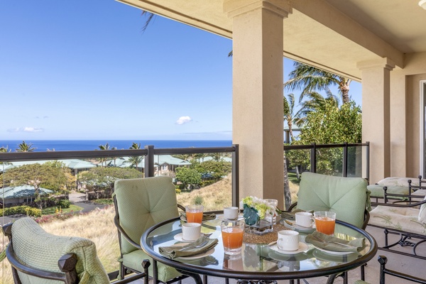 Enjoy year round sunset and ocean views from the generous lanai.