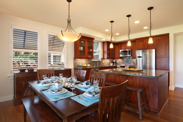 Dining area and kitchen