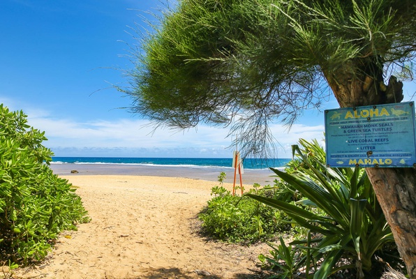 Tunnels Beach Path only a short walk from your home