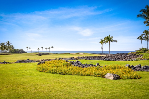 Your private lanai steps out to a grassy lawn, perfect for small children and anyone who appreciates extra outdoor space.