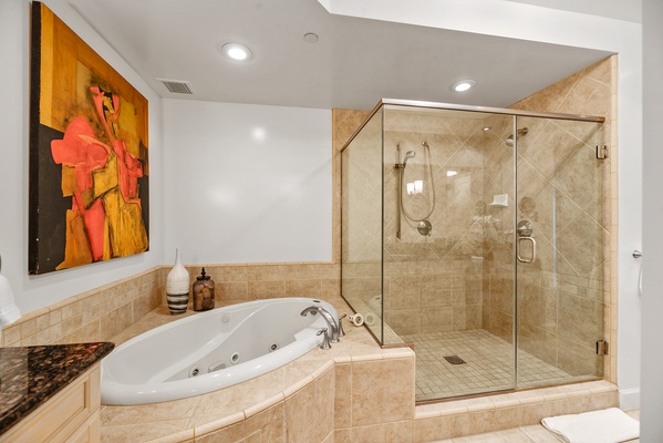 Jet tub plus large walk - in shower