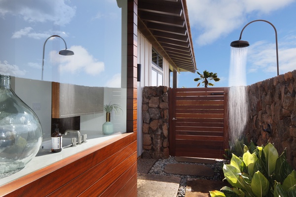 Primary bathroom outdoor shower