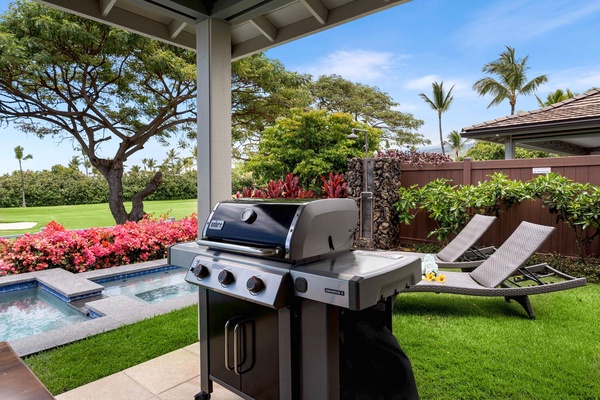 Outdoor grilling station ready for a summer barbecue.