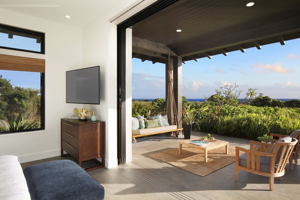 Primary bedroom lanai with ocean views