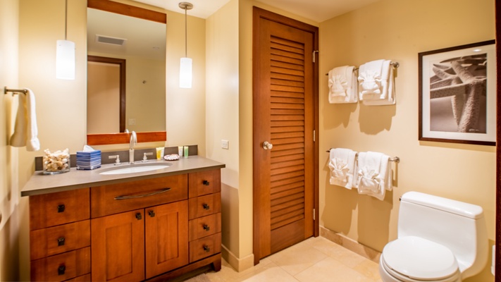 The third guest bathroom is also a full bath.