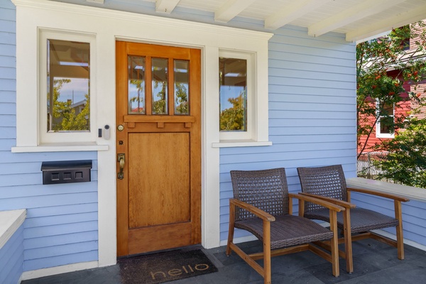 Dine or partake in porch sitting for a sunny morning or a peaceful evening.