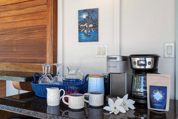 A cozy coffee corner with everything you need for a perfect morning brew.