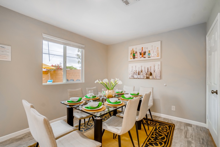 This formal dining area is great for the whole family with seating for six!