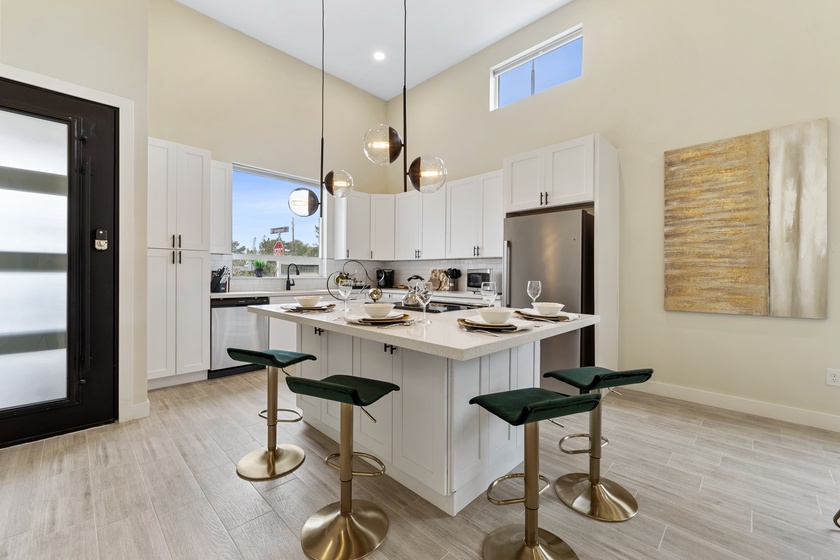 Kitchen island and seating