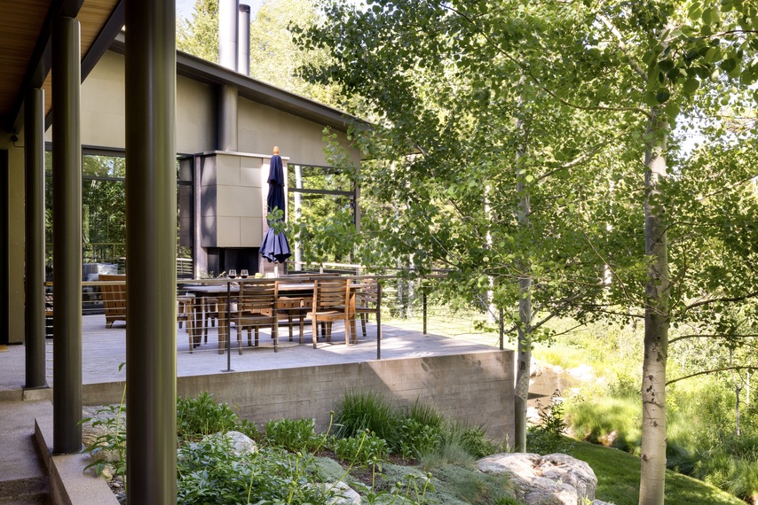 Front Patio - Main House - Fish Creek Compound - Wilson, WY - Luxury Villa Rental
