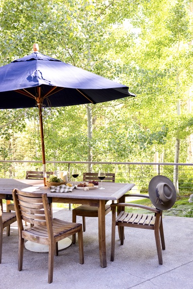 Front Patio Dining - Main House - Fish Creek Compound - Wilson, WY - Luxury Villa Rental