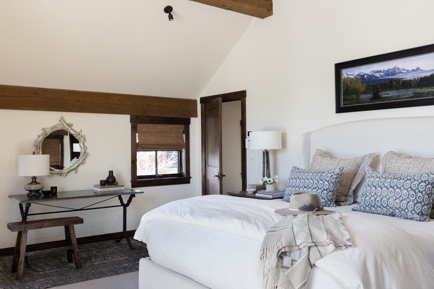 Primary Bedroom - Fish Creek Lodge 08 - Teton Village, WY - Luxury Villa Rental