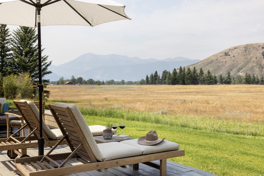 Deck off Primary Bedroom - Retreat on the Creek - Jackson Hole, WY - Luxury Villa Rental