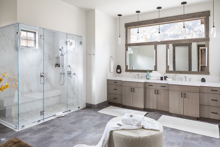 Primary Bathroom - Cirque View Homestead - Teton Village, WY - Luxury Villa Rental