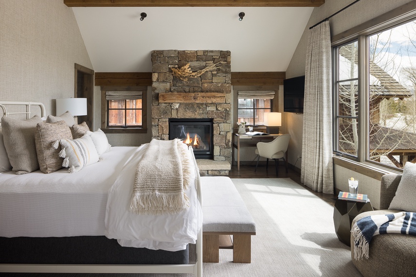 Primary Bedroom - Fish Creek Lodge 05 - Teton Village, WY - Luxury Villa Rental