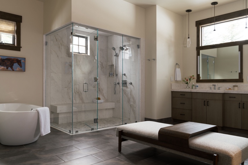 Primary Bathroom - Cirque View Homestead - Teton Village, WY - Luxury Villa Rental