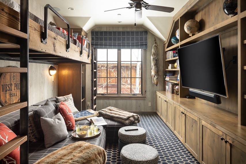 Media Room - Fish Creek Lodge 04 - Teton Village, WY - Luxury Villa Rental