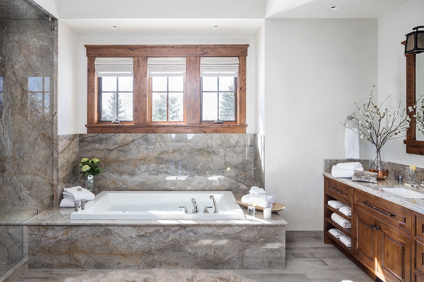 Primary Bathroom - Chateau on the West Bank - Jackson Hole, WY -  Luxury Villa Rental