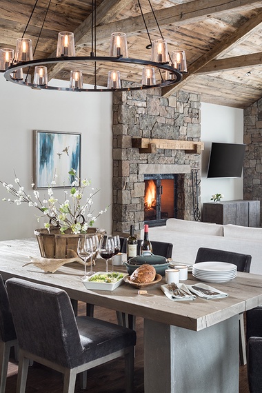 Dining/Great Room - Four Pines 06 - Teton Village, WY - Luxury Villa Rental