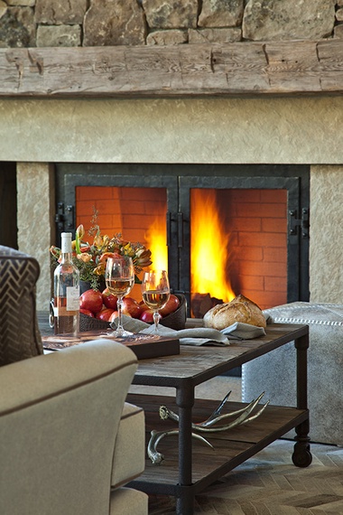Great Room Fireplace - Fish Creek Lodge 02 - Teton Village, WY - Luxury Cabin Rental