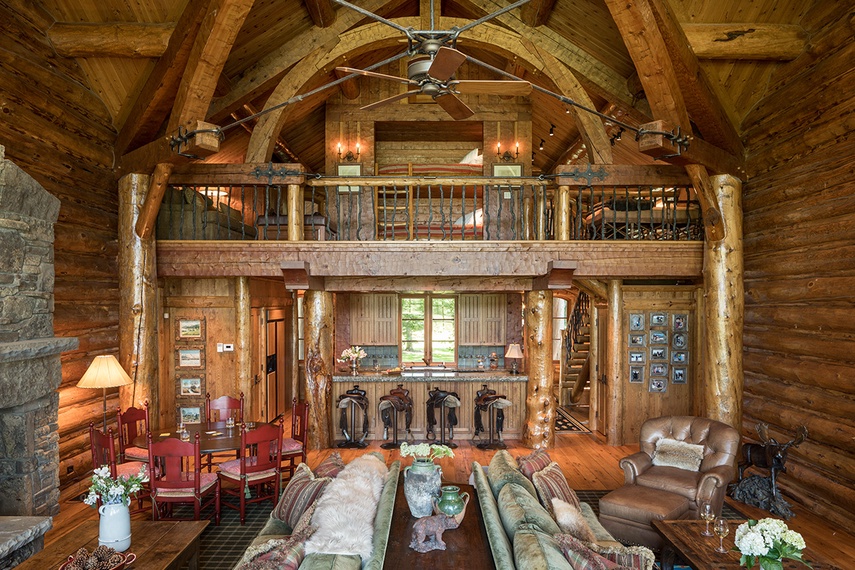 Great Room and Kitchen - Grizzly Wulff Lodge - Jackson Hole, WY - Luxury Villa Rental