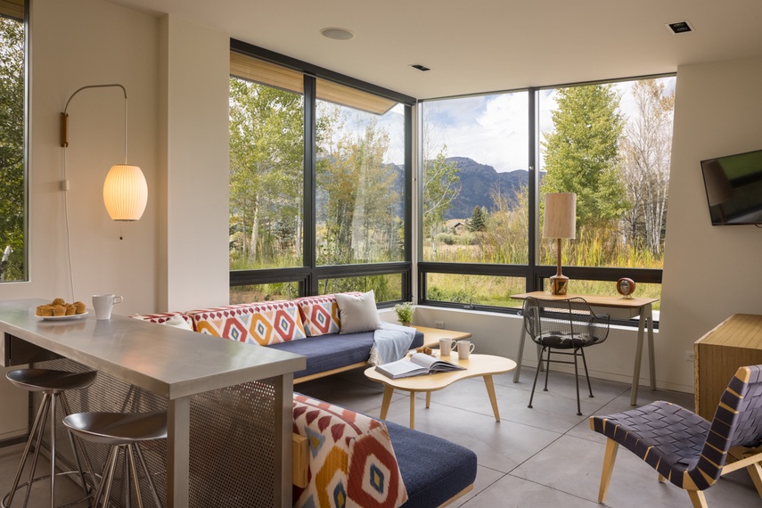 Guest House Great Room - Wilderness Meadow - Jackson Hole, WY - Private Luxury Villa Rental