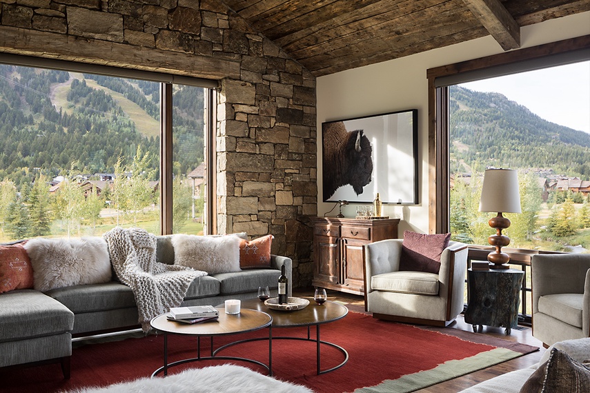 Great Room - Four Pines 07 - Teton Village, WY - Luxury Villa Rental