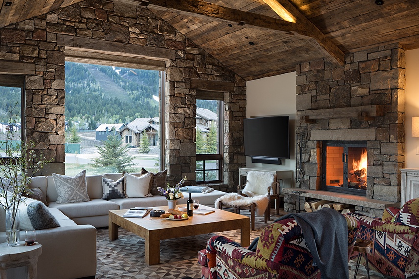 Great Room - Four Pines 05 - Teton Village, WY - Luxury Villa Rental