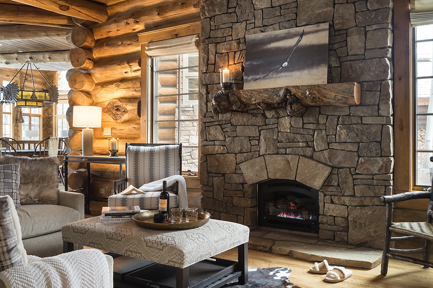 Living Room - Mountain View - Wilson, WY - Luxury Villa Rental