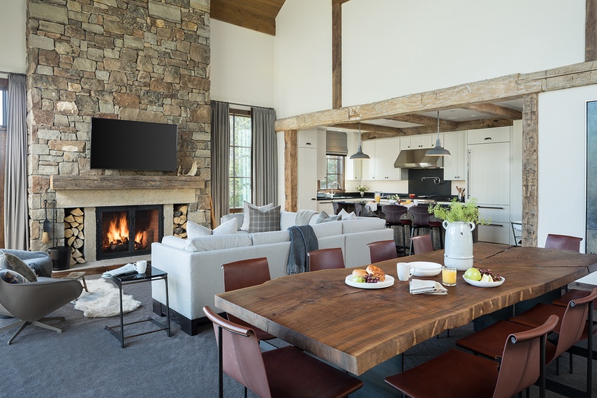 Great Room - Fish Creek Lodge 11 - Teton Village, WY - Luxury Villa Rental