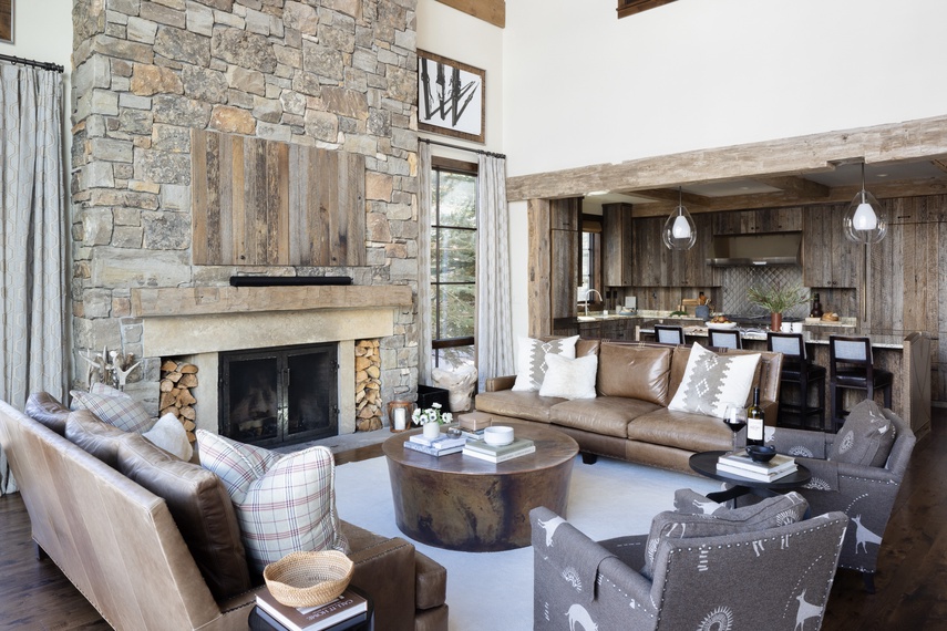 Great Room - Fish Creek Lodge 08 - Teton Village, WY - Luxury Villa Rental