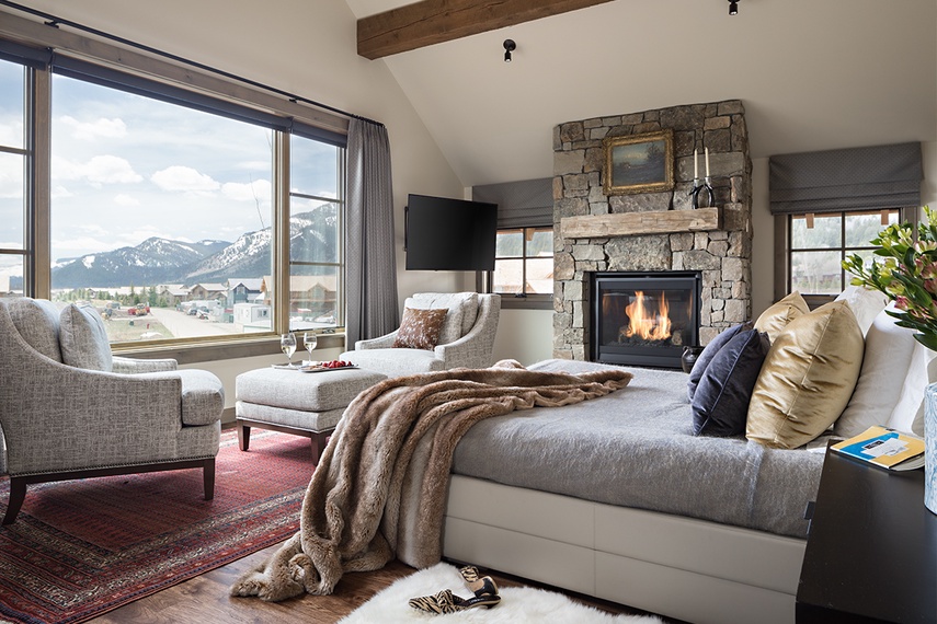 Primary Bedroom - Fish Creek Lodge 63 - Teton Village, WY - Luxury Villa Rental