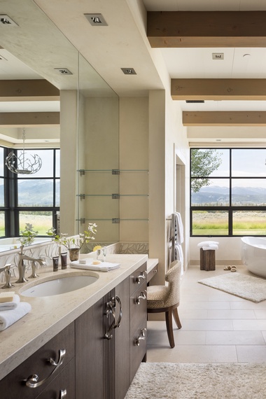 Primary Bathroom 1 - Le Refuge - Jackson Hole, Wyoming - Luxury Villa Rental