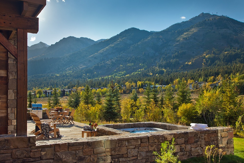 Patio - Fish Creek Lodge - Teton Village, WY - Luxury Cabin Rental