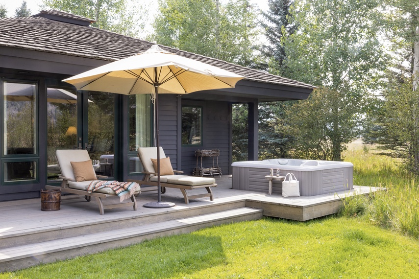 Deck off Primary Bedroom - Retreat on the Creek - Jackson Hole, WY - Luxury Villa Rental