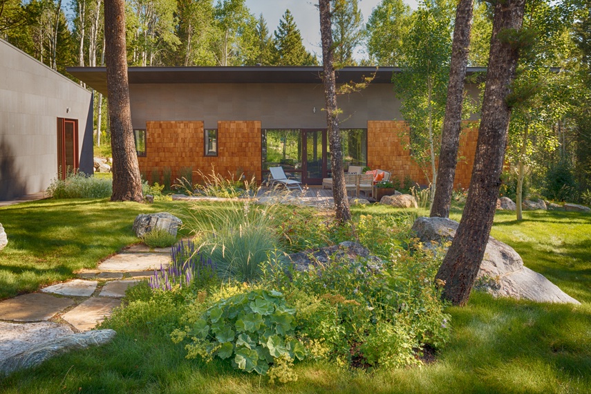 Front Exterior - Guest House - Fish Creek Compound - Wilson, WY - Luxury Villa Rental