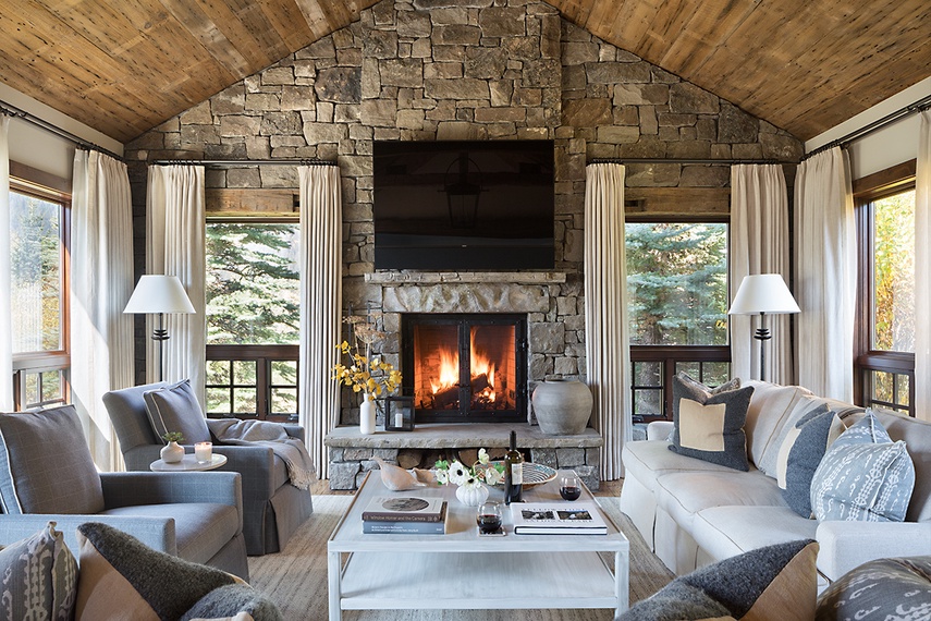 Great Room - Shooting Star Cabin 11 - Teton Village, WY - Luxury Villa Rental