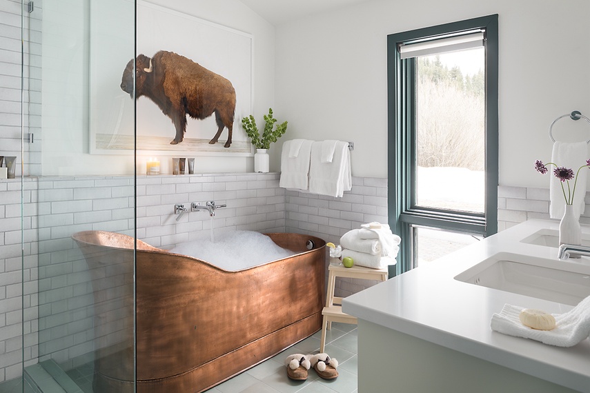 Primary Bathroom - Sundown - Jackson WY - Luxury Villa Rental