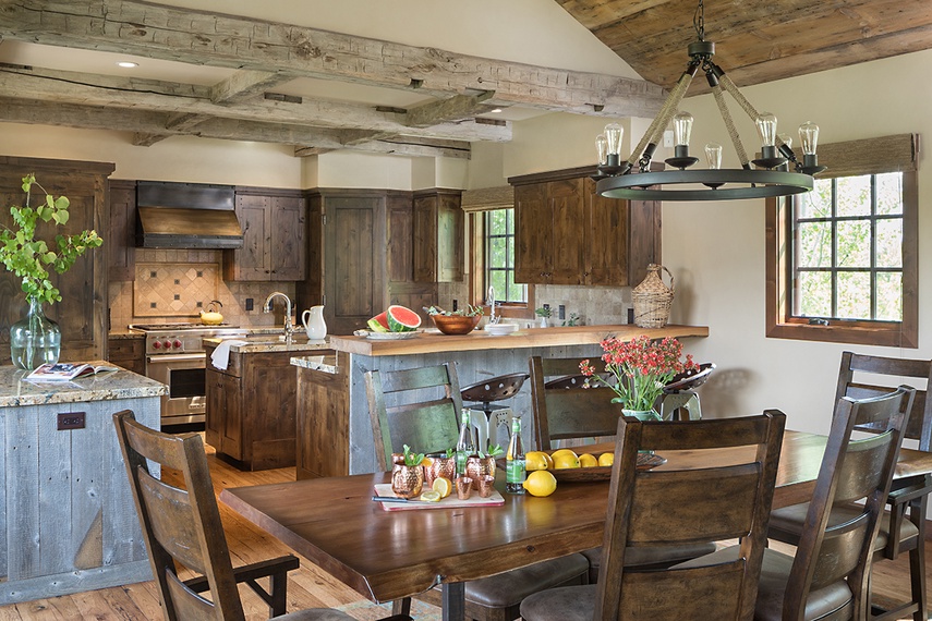 Kitchen and Dining - Shooting Star Cabin 02 - Teton Village, WY - Luxury Villa Rental