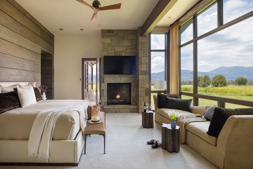 Primary Bedroom - Le Refuge - Jackson Hole, Wyoming - Luxury Villa Rental
