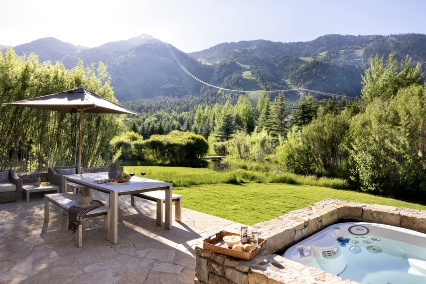 Hot Tub - Fish Creek Lodge 08 - Teton Village, WY - Luxury Villa Rental